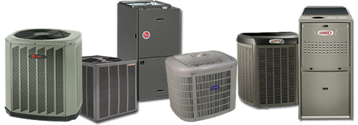Lineup of residential air conditioning condensers and furnaces available for new installations in Fort Worth and Granbury, TX