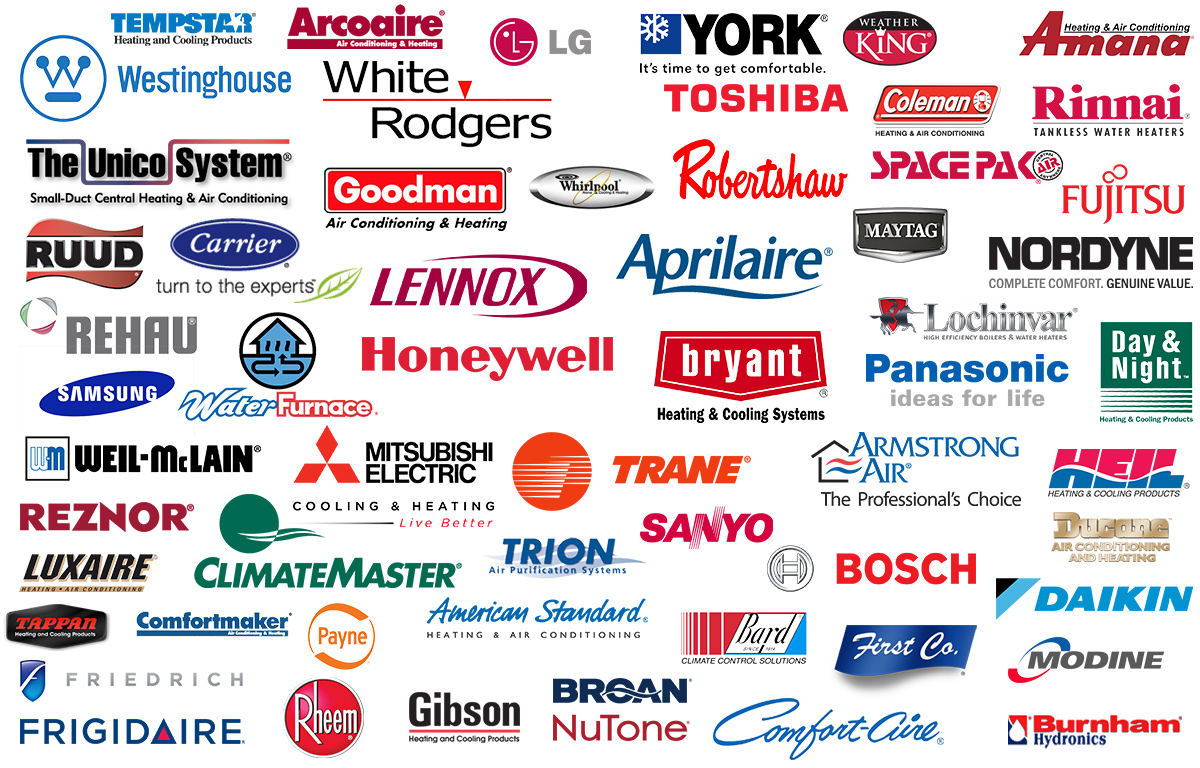 Major furnace, heat pump, and thermostat brands serviced and repaired by Texas Refrigeration Inc.